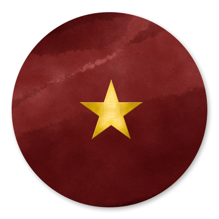 Waterverf bordeaux en ster